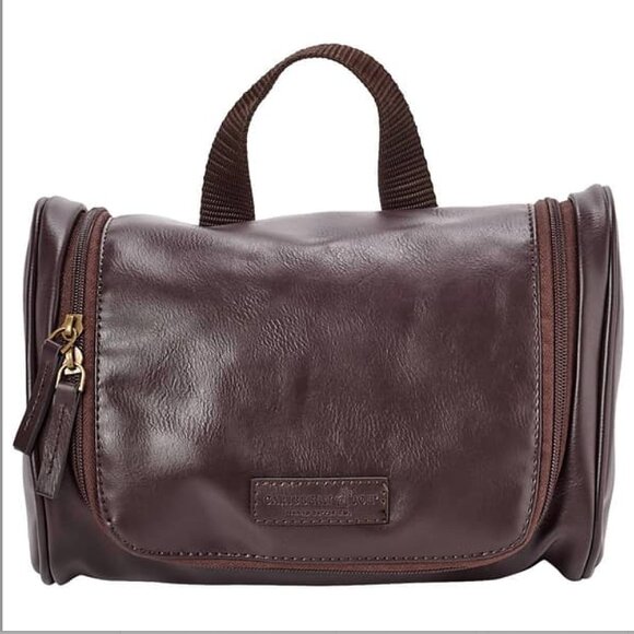 NWT Caribbean Joe Dark Brown Toiletry Bag - Picture 1 of 4